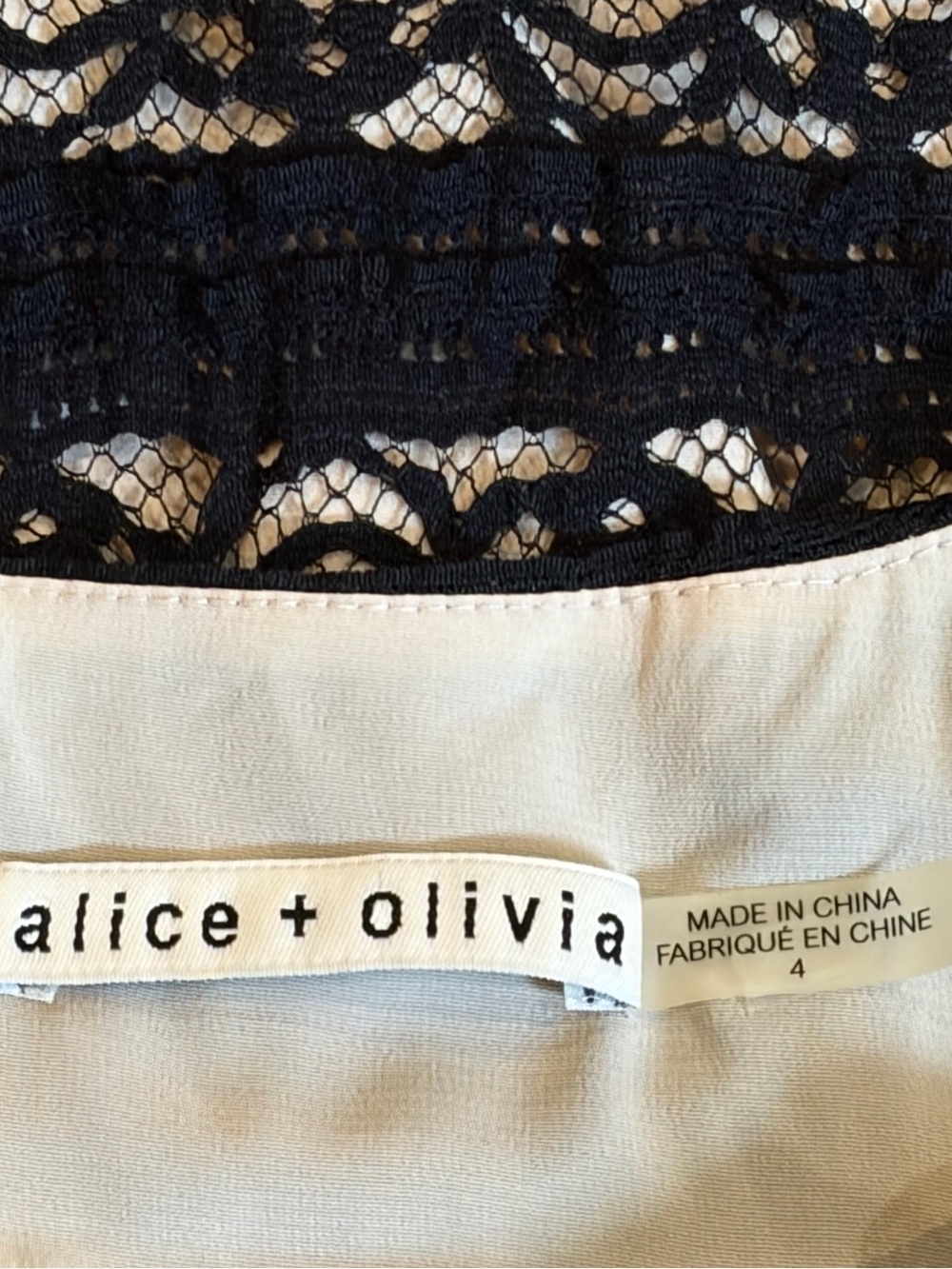 ALICE + OLIVIA Clover Black Lace Open-Back Midi Dress Size 4 - Picture 8 of 9